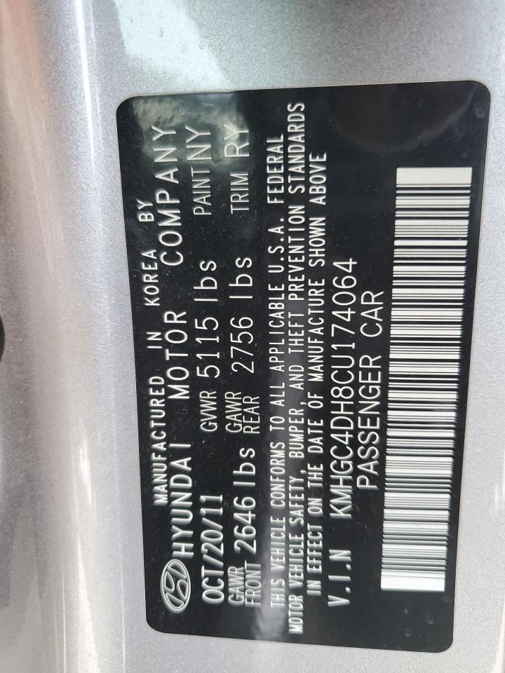 2012 Hyundai Genesis 5.0L VIN: KMHGC4DH8CU174064 Lot: 63859565