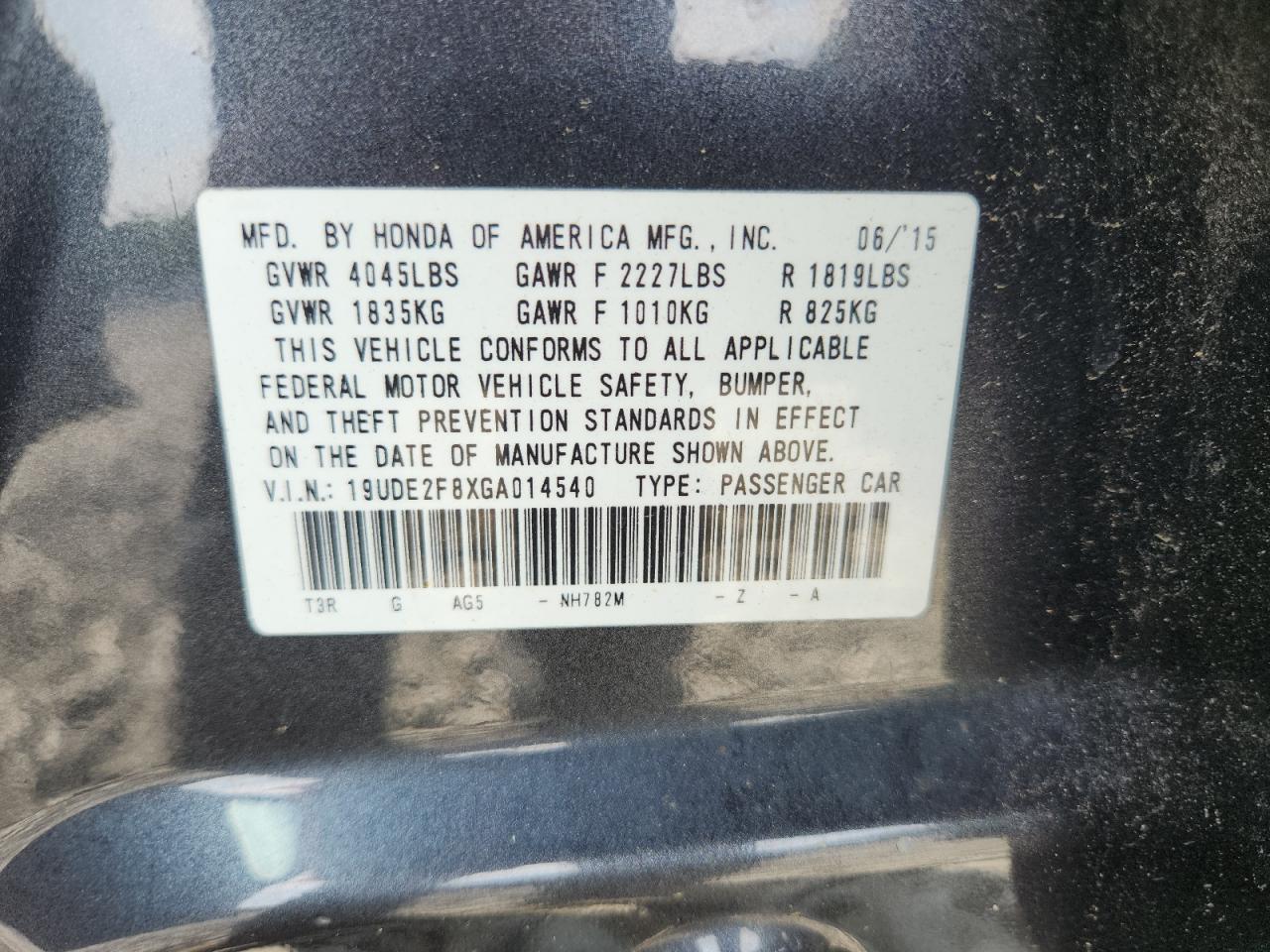19ude2f8xga014540 19UDE2F8XGA014540 2016 Acura Ilx Premium