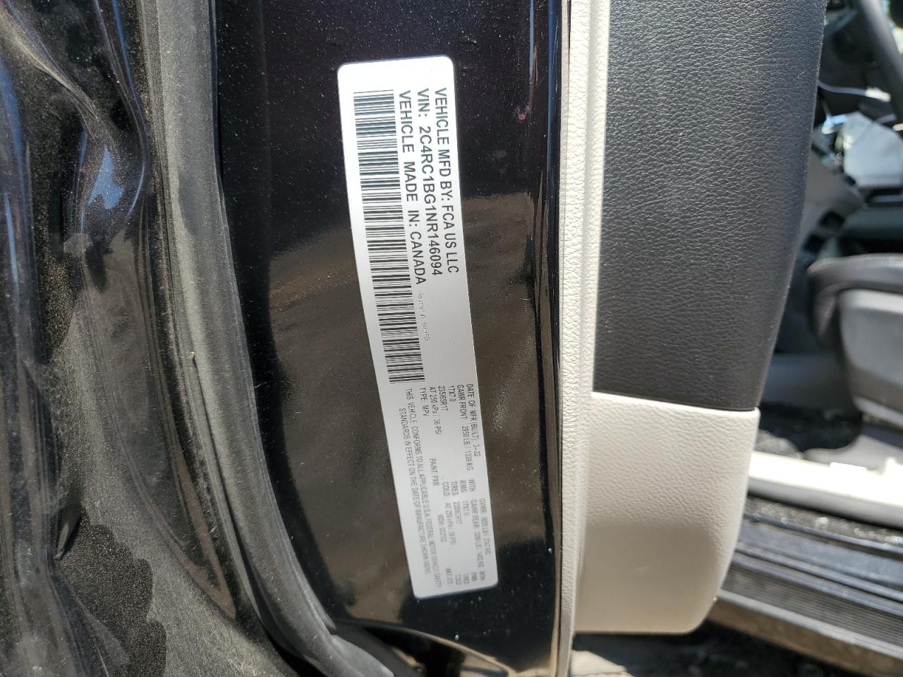 2022 Chrysler Pacifica Touring L VIN: 2C4RC1BG1NR146094 Lot: 63194995