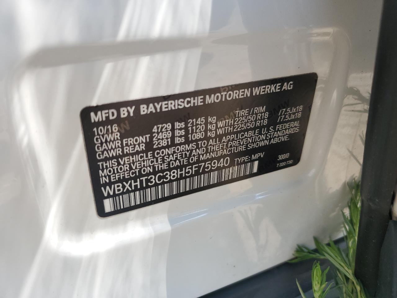 2017 BMW X1 xDrive28I VIN: WBXHT3C38H5F75940 Lot: 64176745