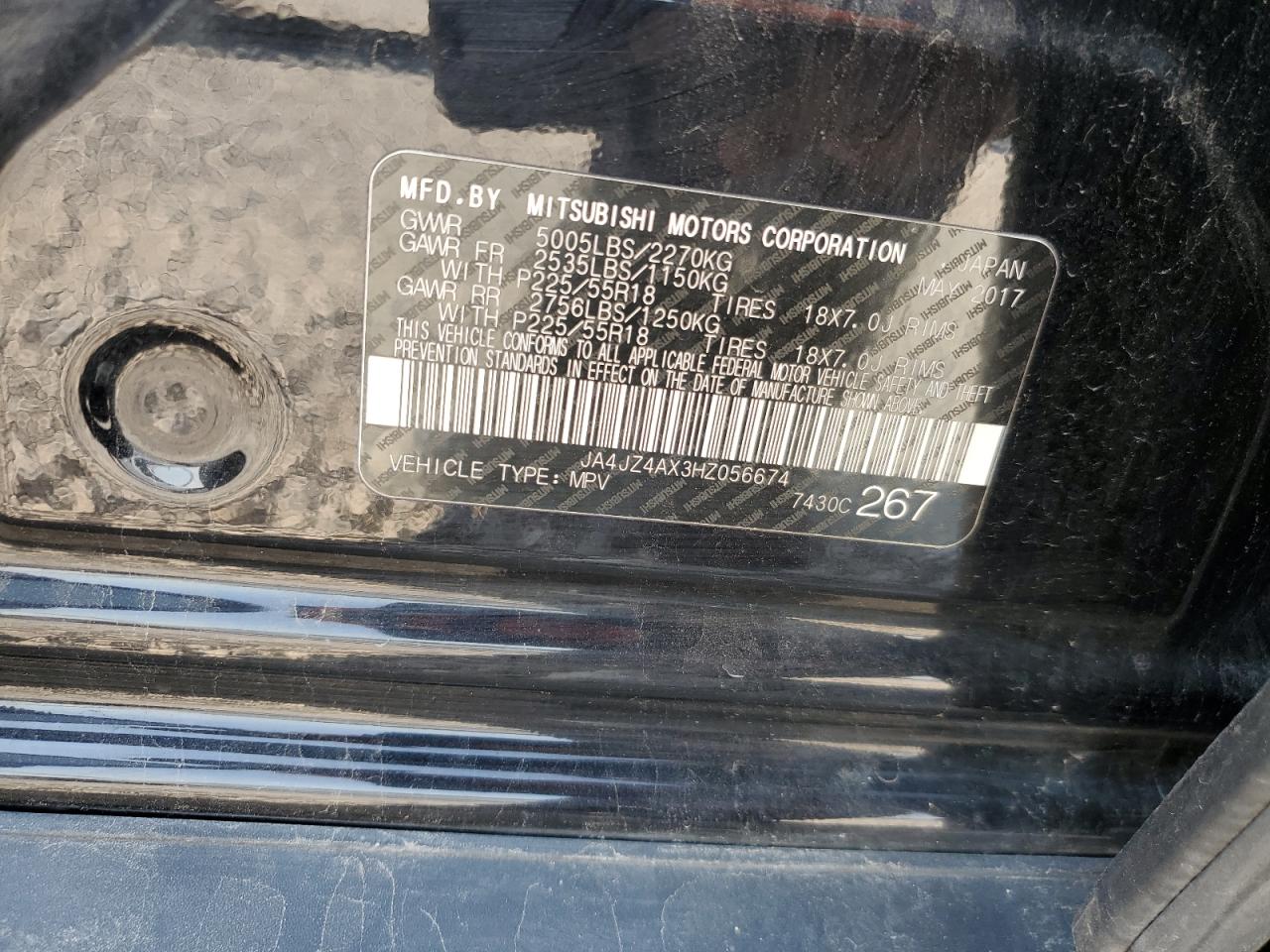 2017 Mitsubishi Outlander Gt VIN: JA4JZ4AX3HZ056674 Lot: 63619945
