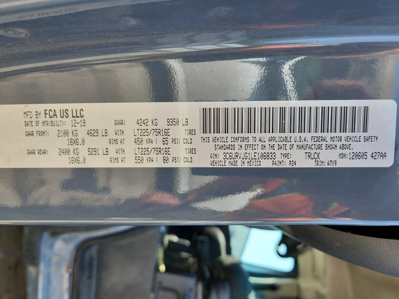 3c6urvjg1le106833 3C6URVJG1LE106833 2020 Ram Promaster 3500 3500 High