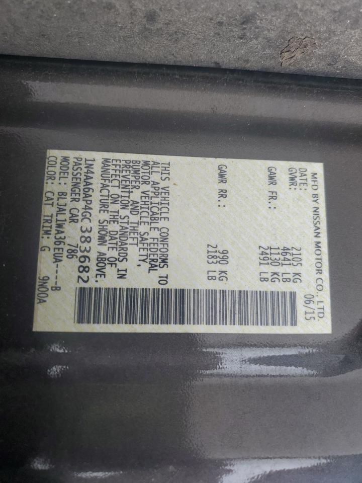 2016 Nissan Maxima 3.5S VIN: 1N4AA6AP4GC383682 Lot: 63256635