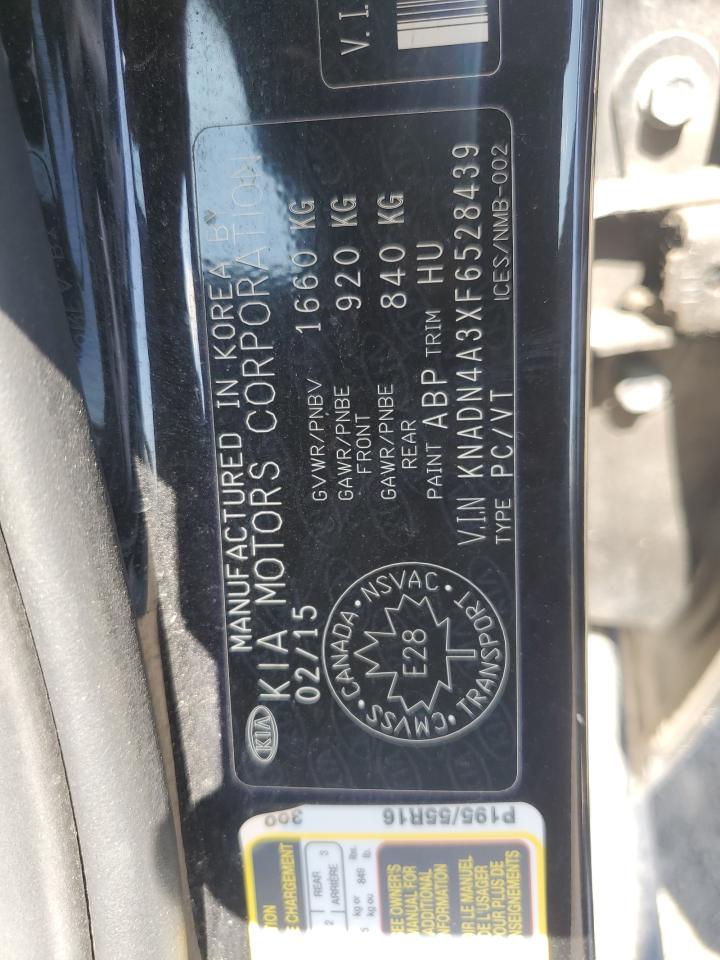 2015 Kia Rio Ex VIN: KNADN4A3XF6528439 Lot: 63112905