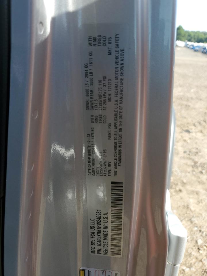 2024 Jeep Wrangler Rubicon 4Xe VIN: 1C4RJXR61RW240981 Lot: 65001555