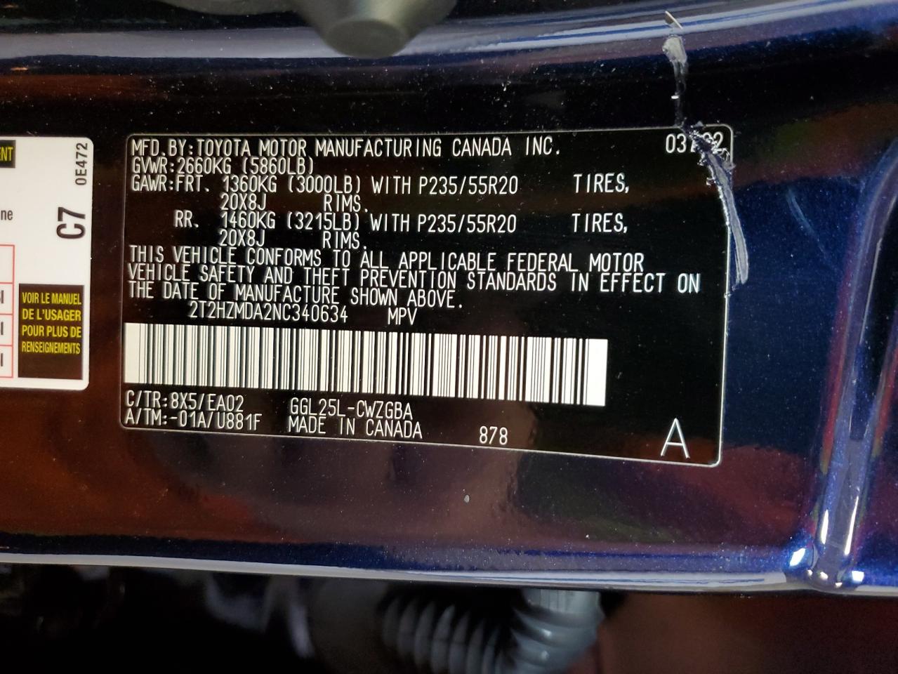 2022 Lexus Rx 350 VIN: 2T2HZMDA2NC340634 Lot: 64277695