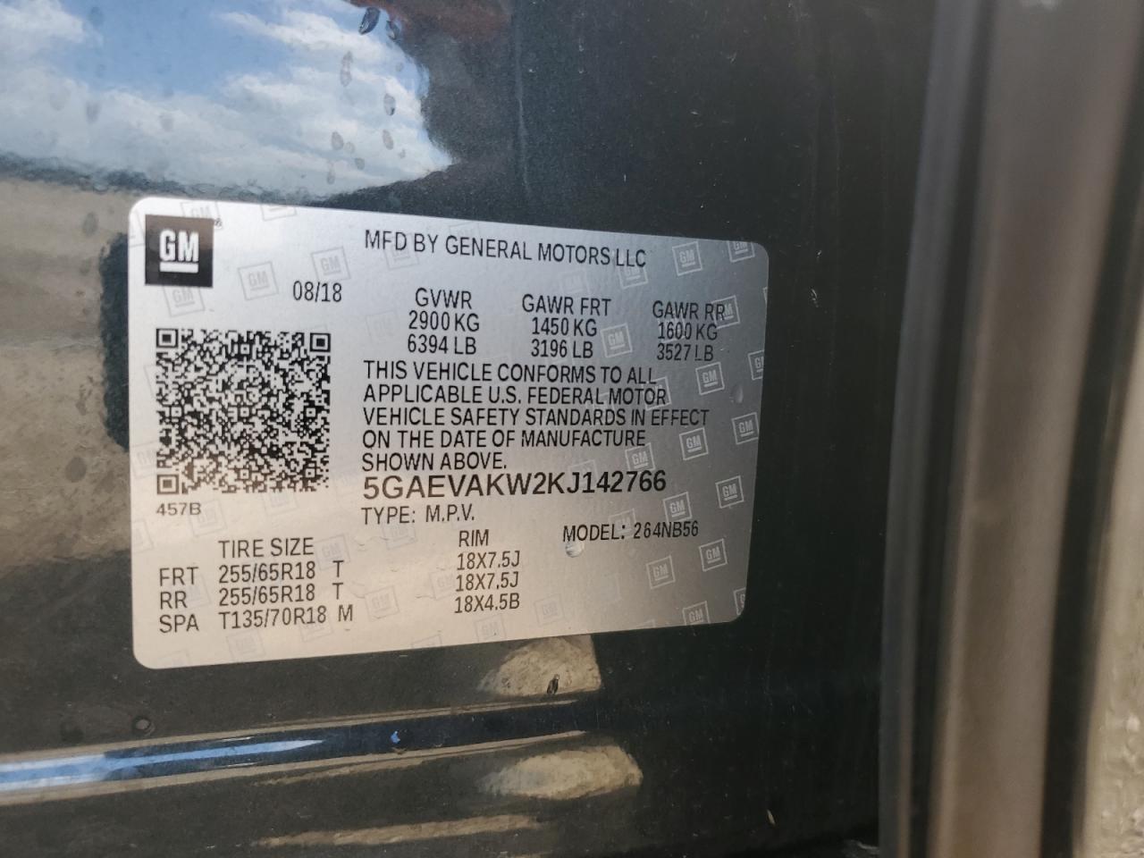 2019 Buick Enclave Essence VIN: 5GAEVAKW2KJ142766 Lot: 62939115