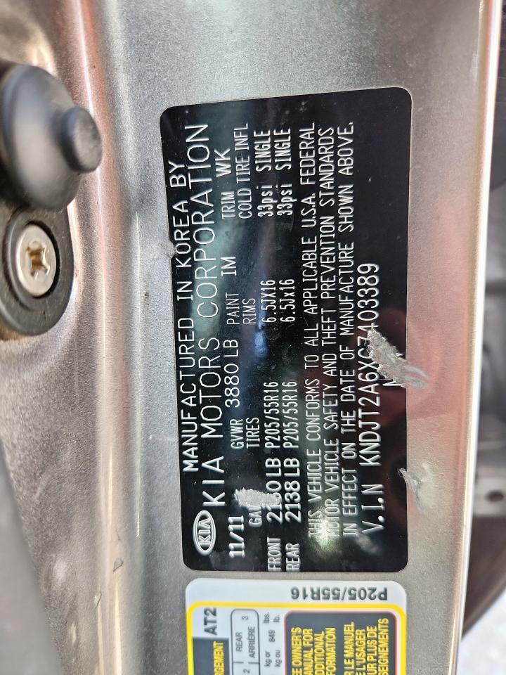 2012 Kia Soul + VIN: KNDJT2A6XC7403389 Lot: 64846395