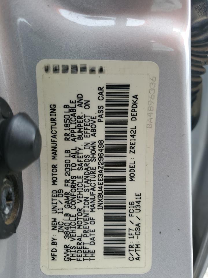 2010 Toyota Corolla Base VIN: 1NXBU4EE3AZ296498 Lot: 64309975