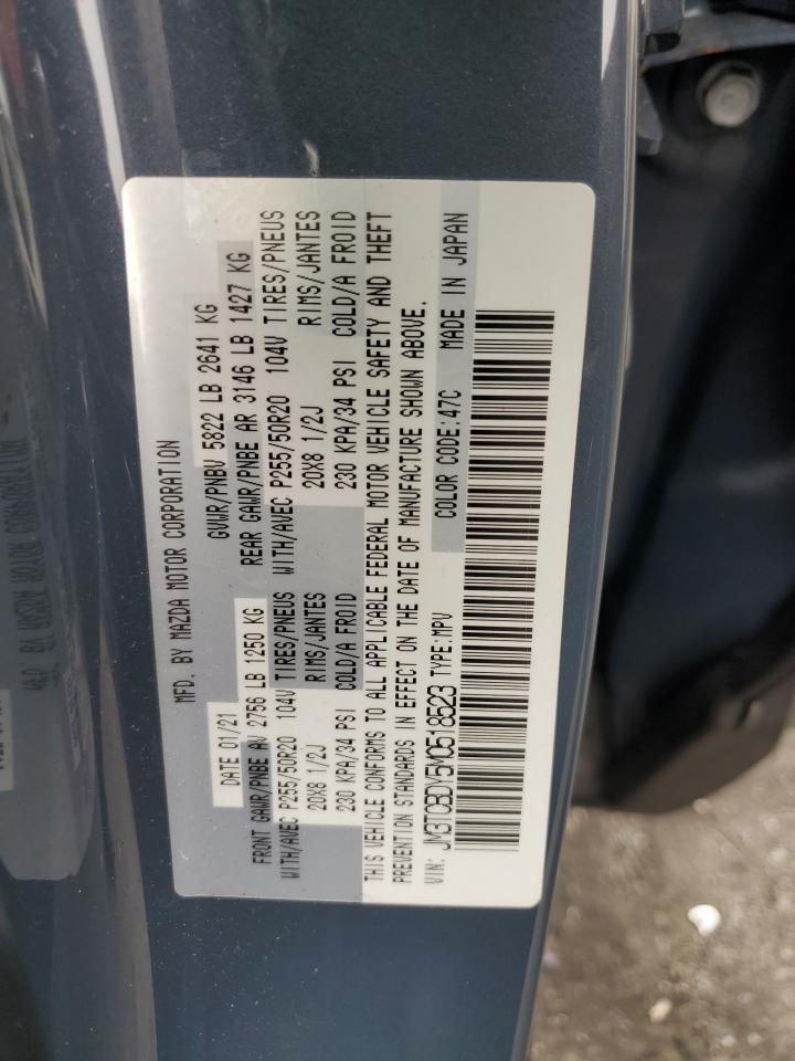 2021 Mazda Cx-9 Grand Touring VIN: JM3TCBDY5M0518523 Lot: 62721165