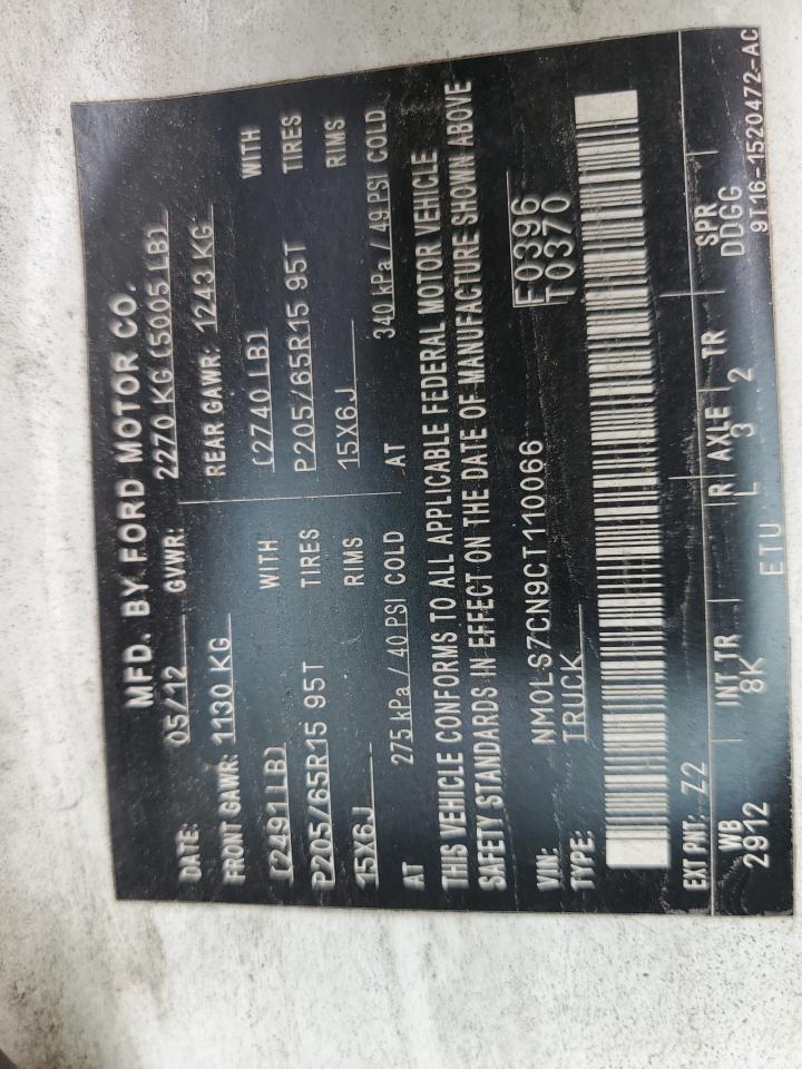 2012 Ford Transit Connect Xl VIN: NM0LS7CN9CT110066 Lot: 81117155