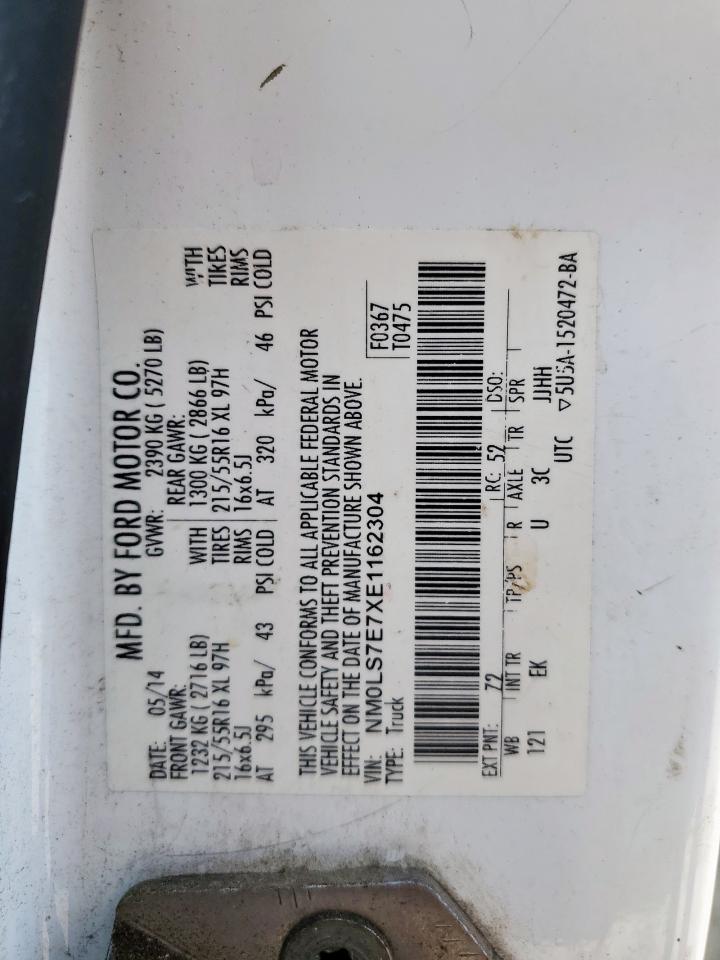 2014 Ford Transit Connect Xl VIN: NM0LS7E7XE1162304 Lot: 65238705
