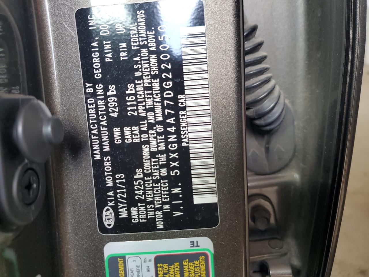 2013 Kia Optima Ex VIN: 5XXGN4A77DG220050 Lot: 65219635