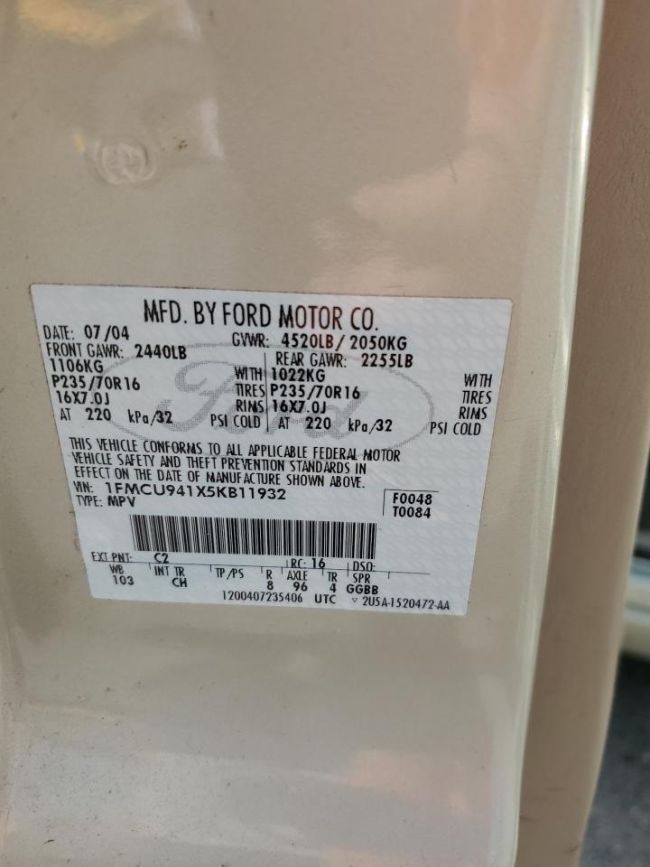 2005 Ford Escape Limited VIN: 1FMCU941X5KB11932 Lot: 66349675