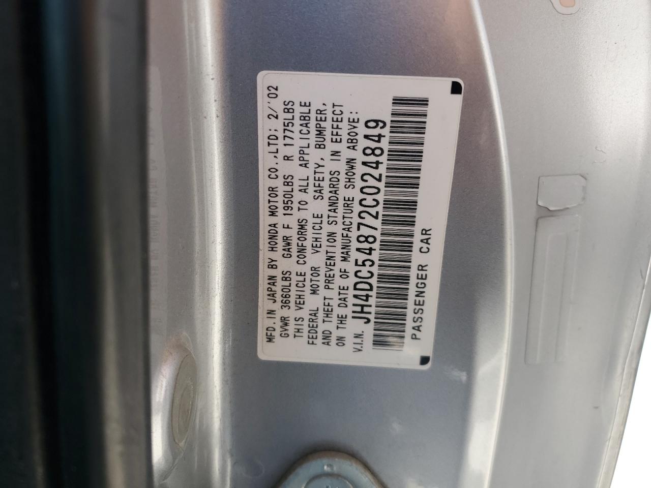 jh4dc54872c024849 JH4DC54872C024849 2002 Acura Rsx