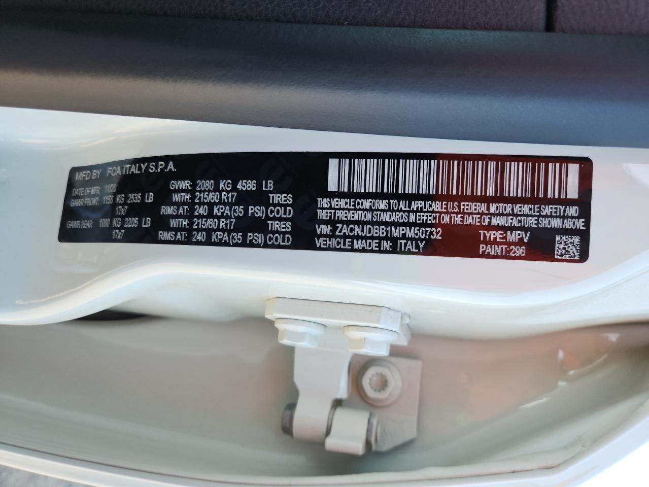 2021 Jeep Renegade Latitude VIN: ZACNJDBB1MPM50732 Lot: 61355275