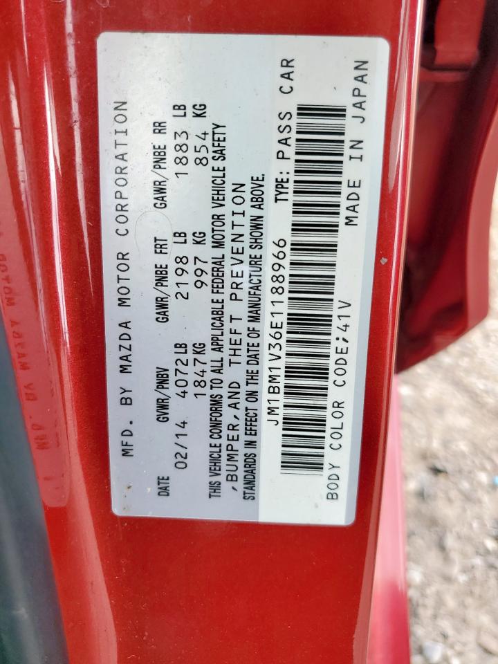 2014 Mazda 3 Touring VIN: JM1BM1V36E1188966 Lot: 63660605