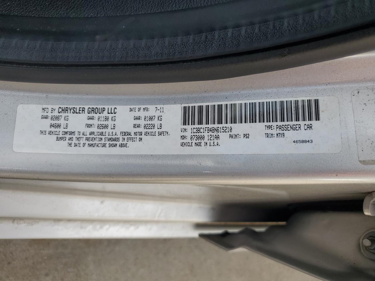 2011 Chrysler 200 Touring VIN: 1C3BC1FB4BN615210 Lot: 64874305