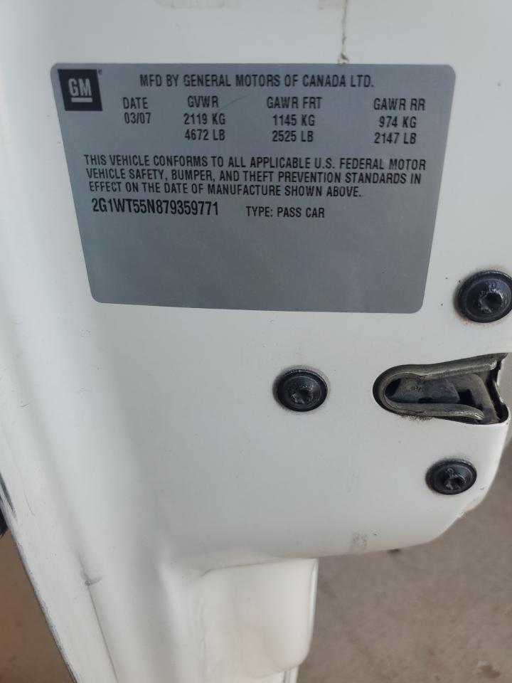 2007 Chevrolet Impala Lt VIN: 2G1WT55N879359771 Lot: 66894975