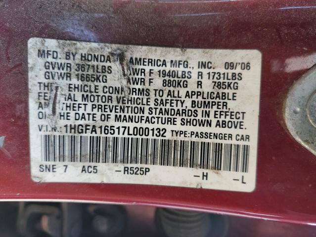 2007 HONDA CIVIC LX  