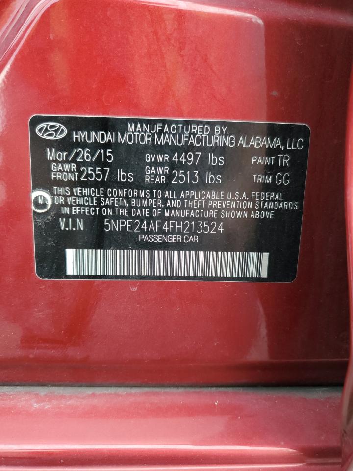 2015 Hyundai Sonata Se VIN: 5NPE24AF4FH213524 Lot: 64050505