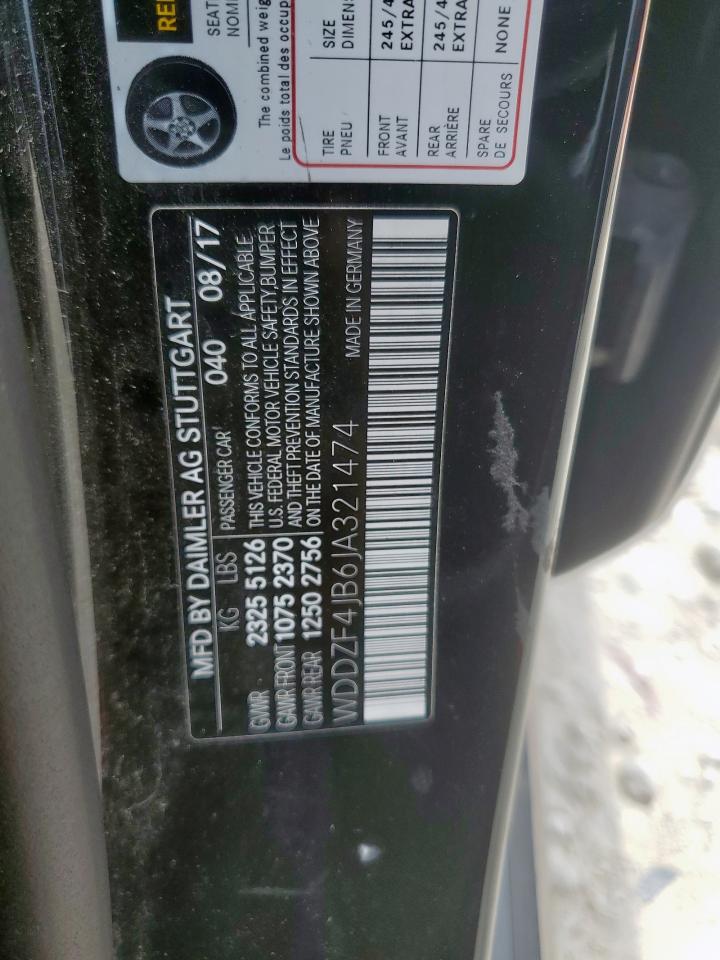 2018 Mercedes-Benz E 300 VIN: WDDZF4JB6JA321474 Lot: 65290415