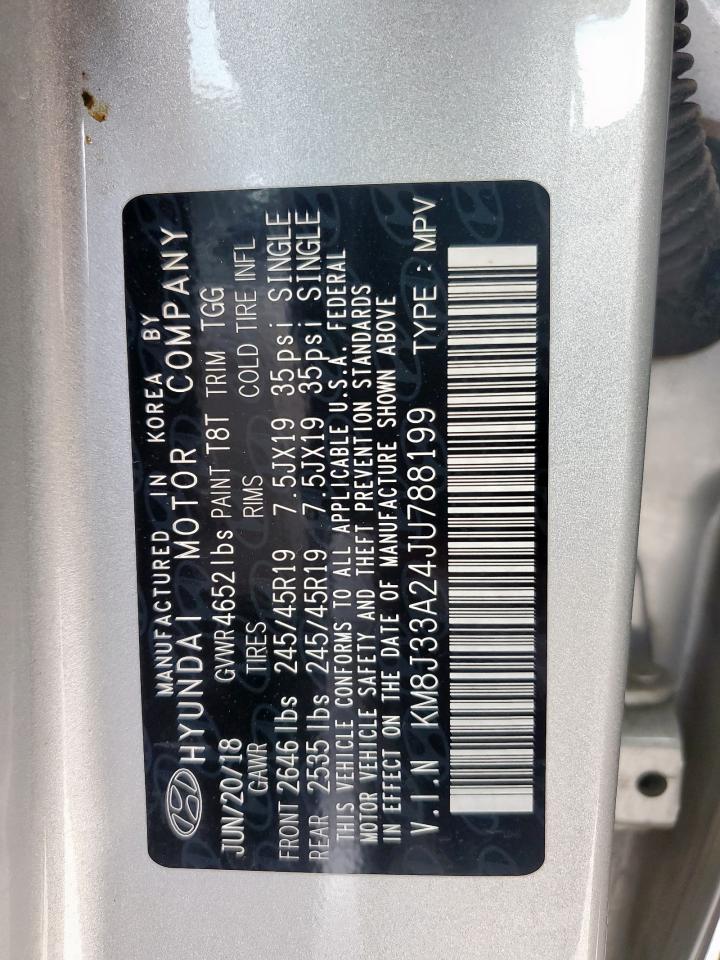 2018 Hyundai Tucson Value VIN: KM8J33A24JU788199 Lot: 64260645