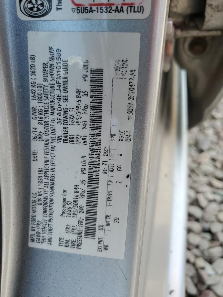 2015 Ford Fiesta Se VIN: 3FADP4EJ4FM101589 Lot: 64755795