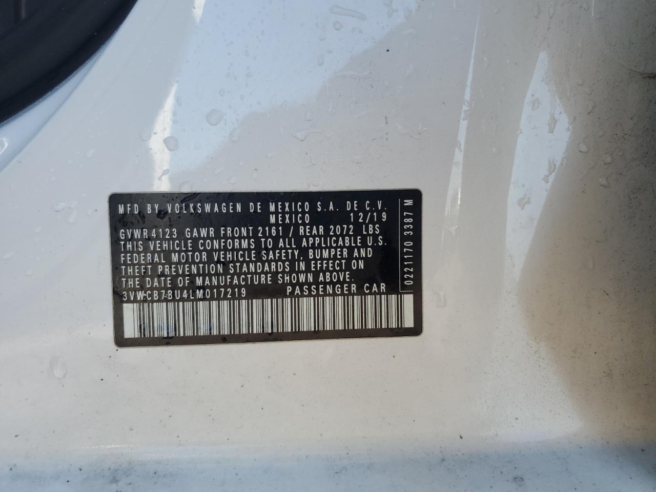 2020 Volkswagen Jetta S VIN: 3VWCB7BU4LM017219 Lot: 63588435