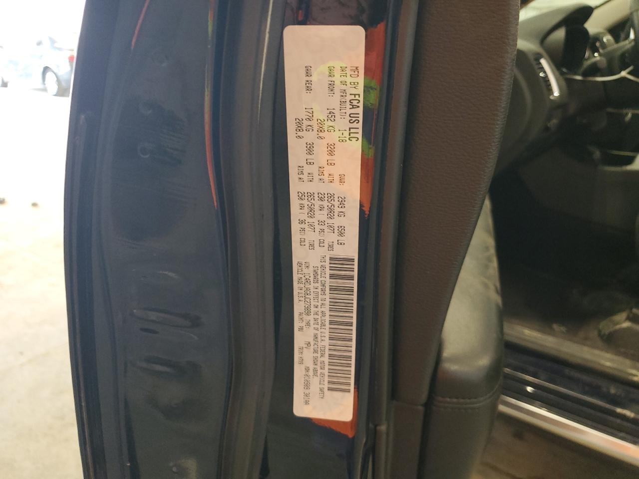 2018 Dodge Durango Sxt VIN: 1C4RDJAG8JC279890 Lot: 63655985