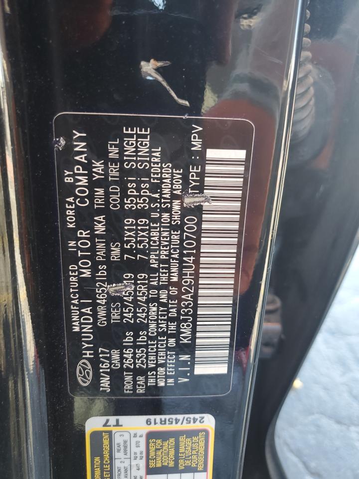 2017 Hyundai Tucson Limited VIN: KM8J33A29HU410700 Lot: 63295425
