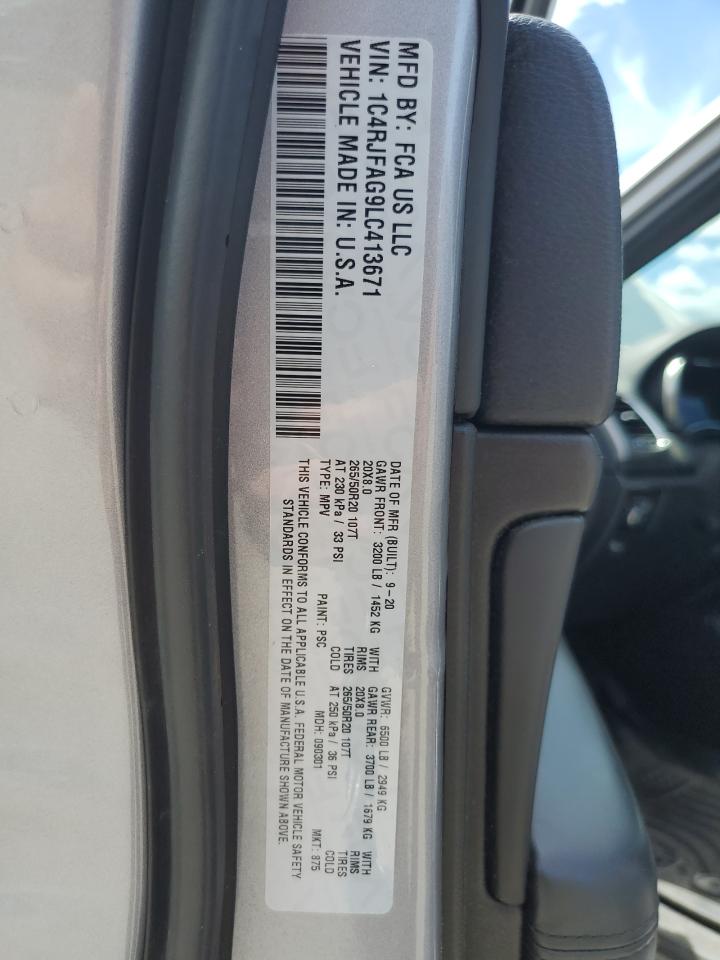 2020 Jeep Grand Cherokee Laredo VIN: 1C4RJFAG9LC413671 Lot: 64877645