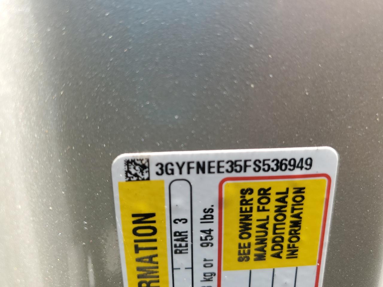 2015 Cadillac Srx Luxury Collection VIN: 3GYFNEE35FS536949 Lot: 64410745