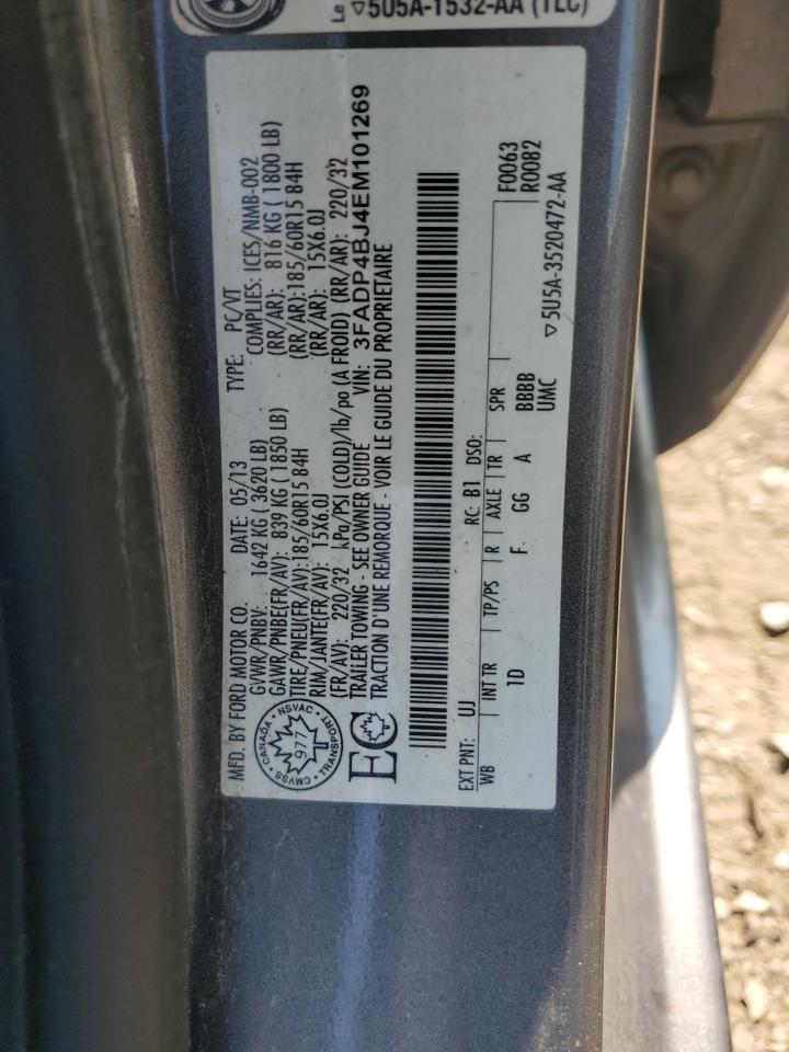 2014 Ford Fiesta Se VIN: 3FADP4BJ4EM101269 Lot: 64560035