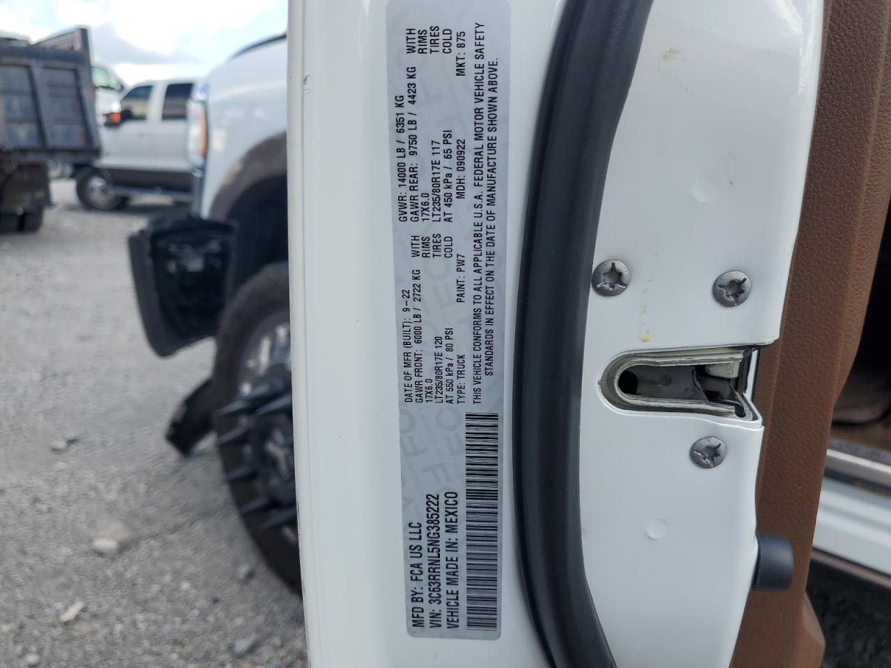 2022 Ram 3500 Longhorn VIN: 3C63RRNL5NG385222 Lot: 64778065