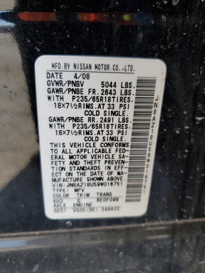 jn8az18u59w016751 JN8AZ18U59W016751 2009 Nissan Murano S