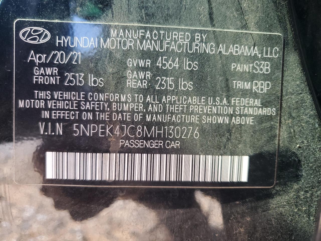 2021 Hyundai Sonata N Line VIN: 5NPEK4JC8MH130276 Lot: 63121365