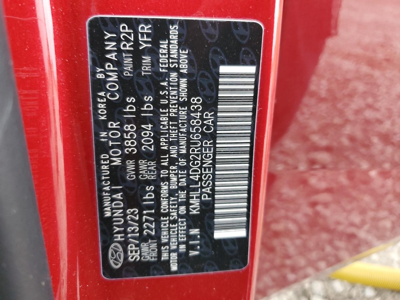 2024 Hyundai Elantra Se VIN: KMHLL4DG2RU658438 Lot: 65022495