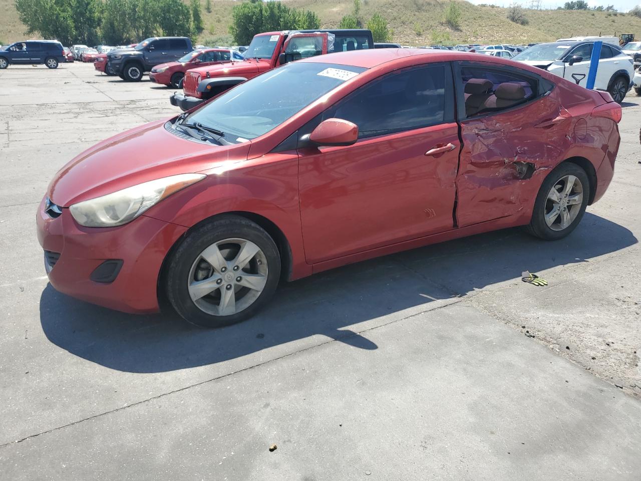 2013 Hyundai Elantra Gls red null gas KMHDH4AE7DU795408 photo #1