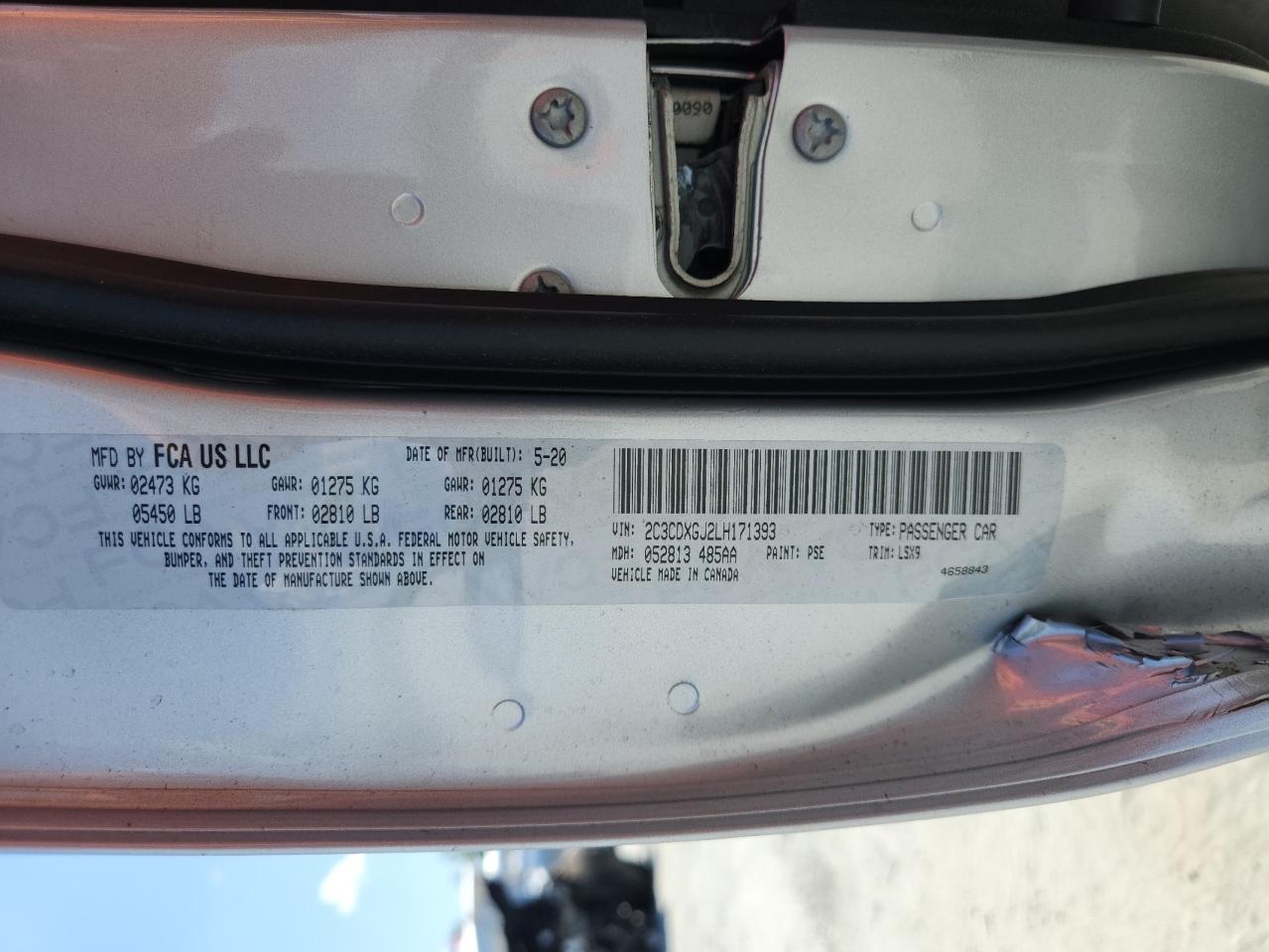 2c3cdxgj2lh171393 2C3CDXGJ2LH171393 2020 Dodge Charger Scat Pack