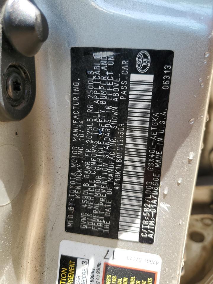 2014 Toyota Avalon Base VIN: 4T1BK1EB0EU135509 Lot: 64428035