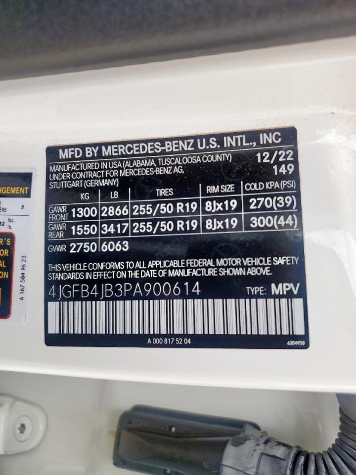 2023 Mercedes-Benz Gle 350 VIN: 4JGFB4JB3PA900614 Lot: 64038575