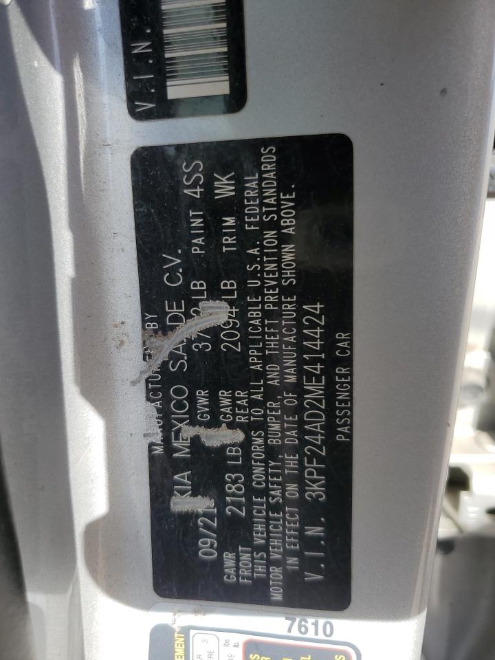 3KPF24AD2ME414424 2021 Kia Forte Fe