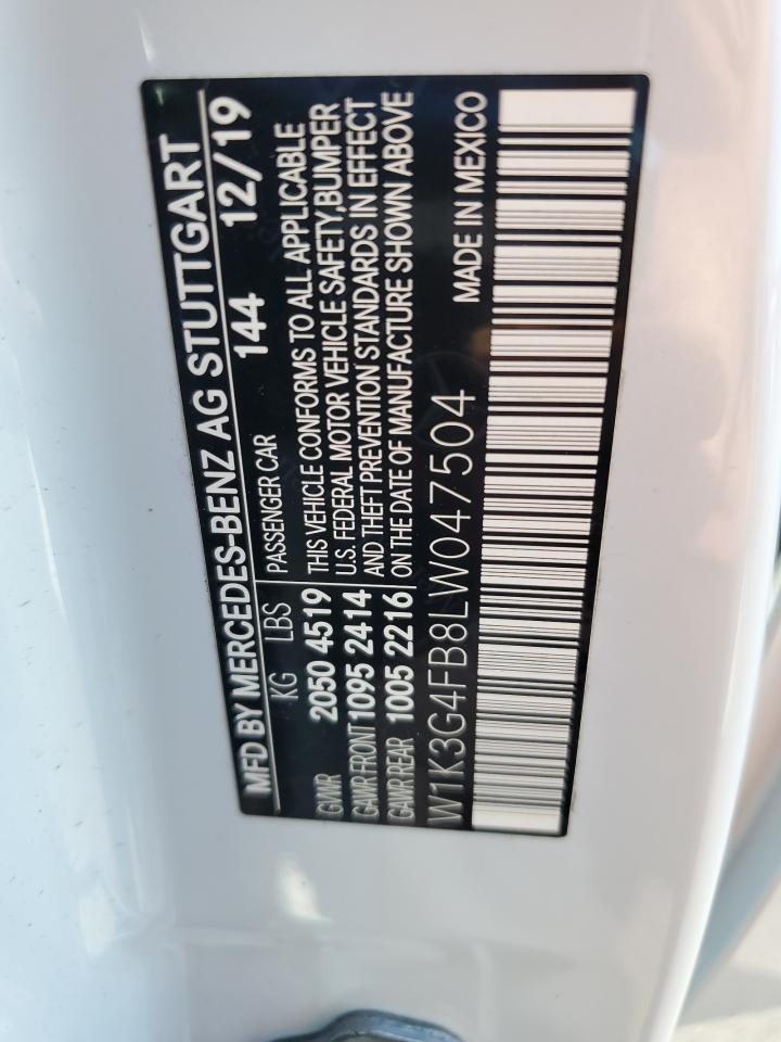 2020 Mercedes-Benz A 220 4Matic VIN: W1K3G4FB8LW047504 Lot: 63551375