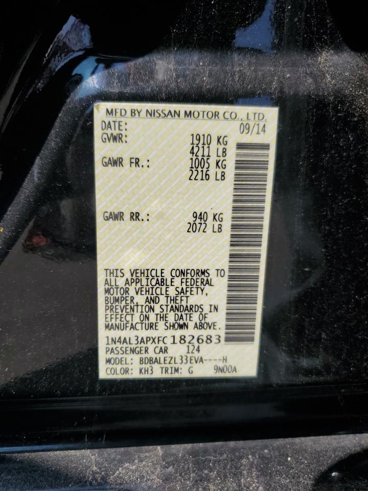 2015 Nissan Altima 2.5 VIN: 1N4AL3APXFC182683 Lot: 64938075