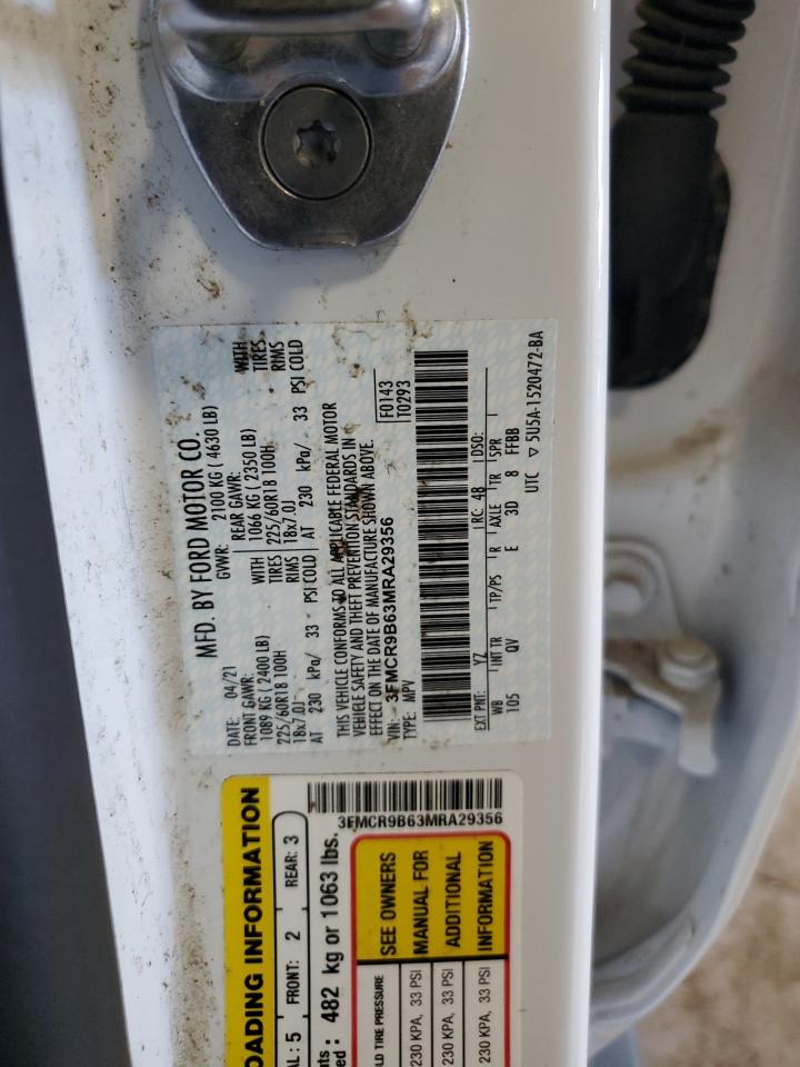 2021 Ford Bronco Sport Big Bend VIN: 3FMCR9B63MRA29356 Lot: 64969845