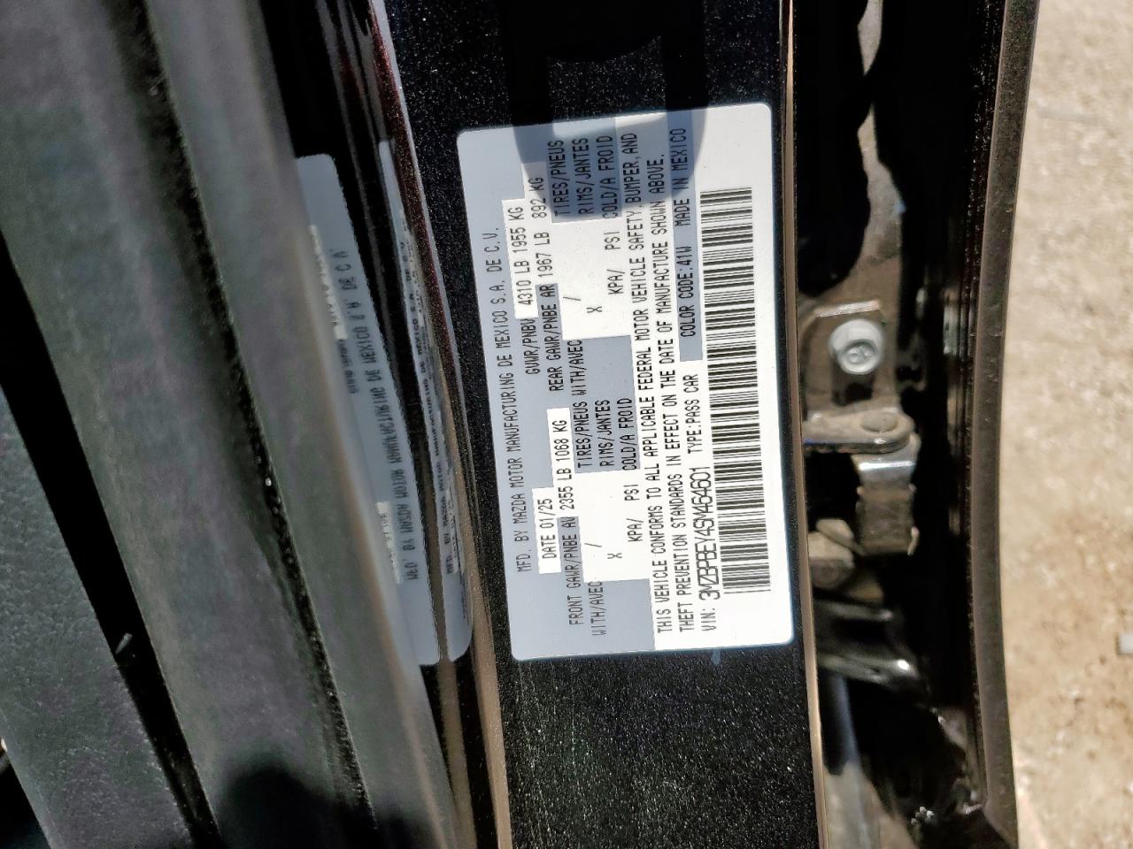 2025 Mazda 3 Premium Plus VIN: 3MZBPBEY4SM464601 Lot: 65240235