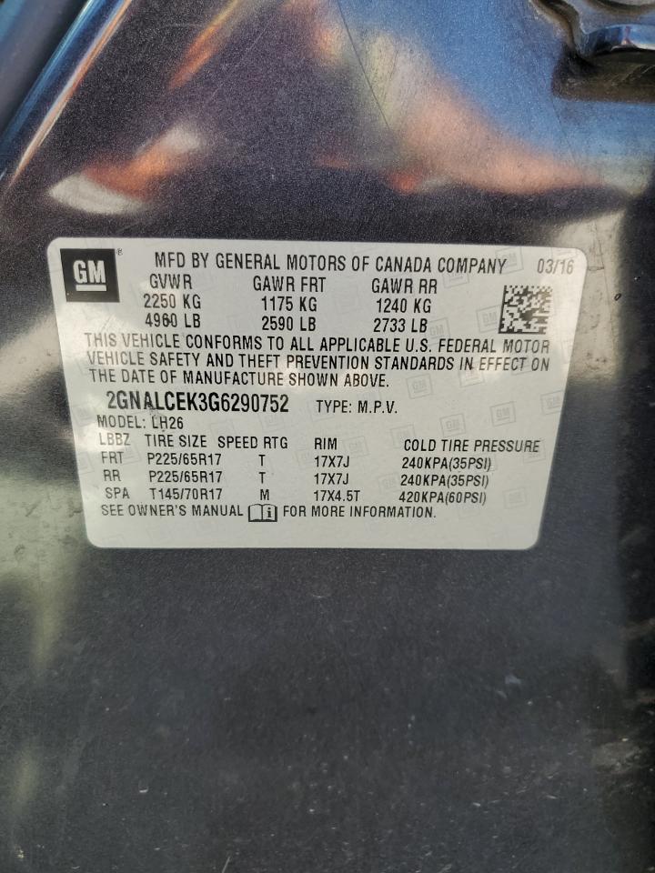 2GNALCEK3G6290752 CHEVROLET EQUINOX 2016