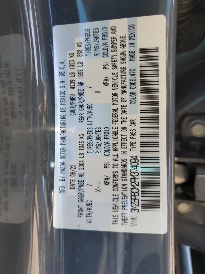 2023 Mazda 3 Preferred VIN: 3MZBPBCM2PM374094 Lot: 65981855