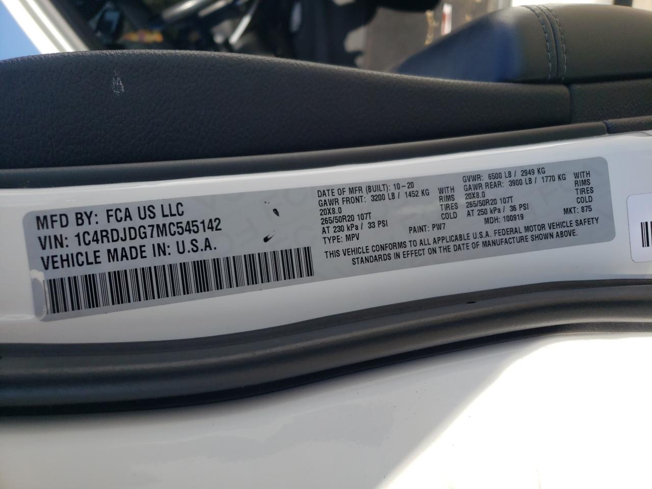 2021 Dodge Durango Gt VIN: 1C4RDJDG7MC545142 Lot: 64791405